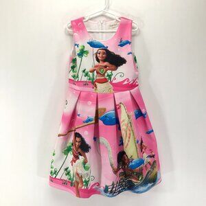 LingQiShiZu Disney-Inspired Moana Dress Girls' Size 130 / 5T-6T Sleeveless Lined